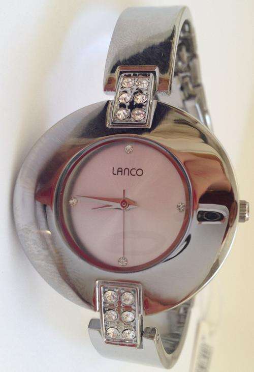 *Brand New* Lanco Ladies Stainless Steel  White Dial with Crystal enhancements *ELEGANT TIMEPIECE*