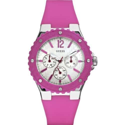 *Brand New* GUESS Women's Pink Silicon Chronograph Watch with Pink Bezel*Beautiful and Feminine**