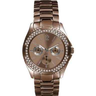 *Brand New* GUESS Women's Rock Candy Bronze Tone Watch with Crystal Multifunction Day-Date  Dial