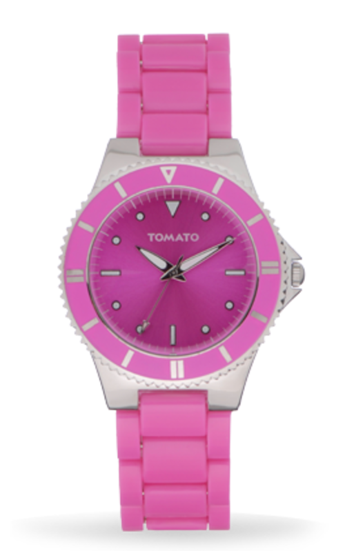 BRAND NEW TOMATO LADIES Pink Enamel Freedom Watch with Round Pink Dial *Two Year Warranty*
