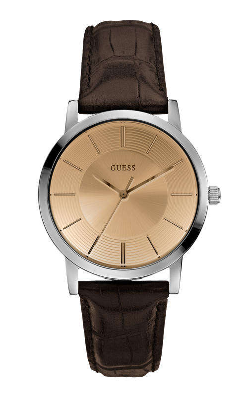 *BRAND NEW*Guess Gents Brown Leather Watch with Antique Lens *STUNNING Timepiece,Two Year Warranty*