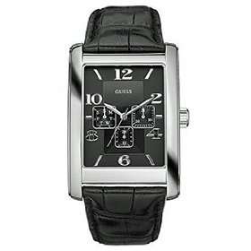 BRAND NEW GUESS MEN'S 'Linear' Watch Day/Date Blank leather strap **STUNNING MODEL**