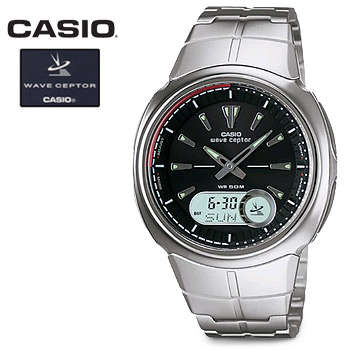 BRAND NEW CASIO MEN'S ANA-DIGI ATOMIC WATCH STAINLESS STEEL