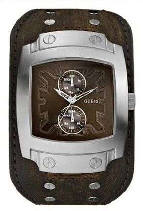 BRAND NEW GUESS 'Phantom' Gents Multifunctional Copper Dial Brown Leather Strap Watch