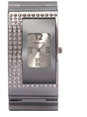 BRAND NEW TOMATO LADIES SILVER BANGLE WATCH WITH STONES T538092**STUNNING MODEL**