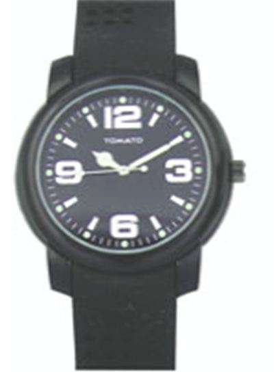 BRAND NEW MENS TOMATO COLLECTION ROUND DIAL BLACK RUBBER STRAP T134096**STUNNING MODEL**