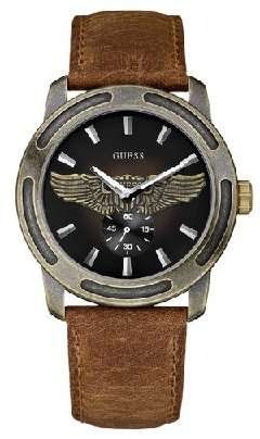 BRAND NEW GUESS Men's Watches Guess Trend Brown Leather Strap Eagle emblem W10217G3