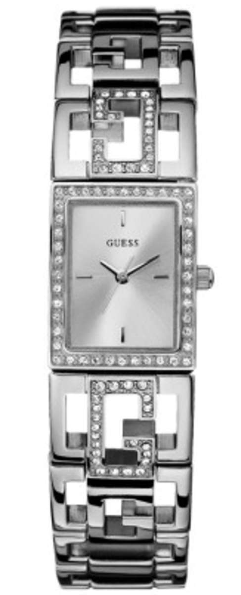 BRAND NEW Guess Lattice Ladies Watch Silver with 'G's and crystals W11545L1