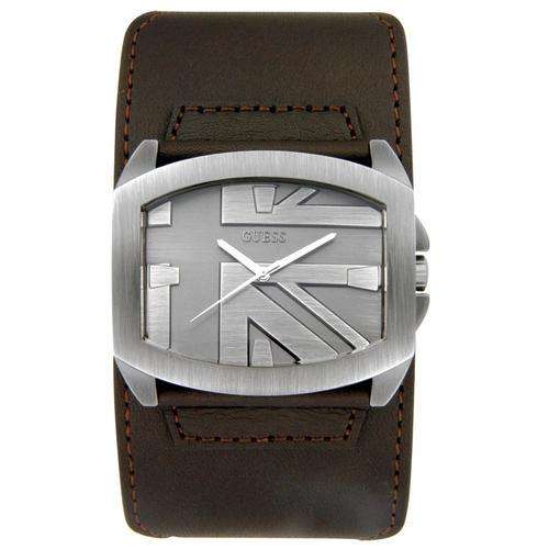 BRAND NEW GUESS Gents Brown Cuff Leather Watch  W90032G2 **Trendy and Fashionable**