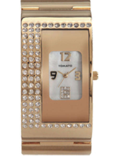 BRAND NEW TOMATO LADIES GOLD BANGLE WATCH WITH STONES T738092**STUNNING MODEL**