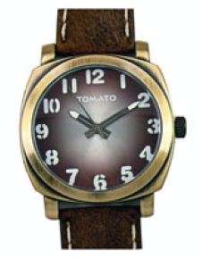 BRAND NEW TOMATO COLLECTION GENTS ANTIQUE BRONZE AND BROWN DIAL  BROWN STRAP **STUNNING MODEL**