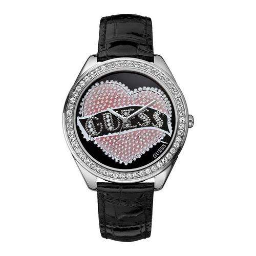 BRAND NEW GUESS Ladies Guess CUPCAKE Watch W70018L2 Black Leather strap Crystal Dial*STUNNING MODEL*