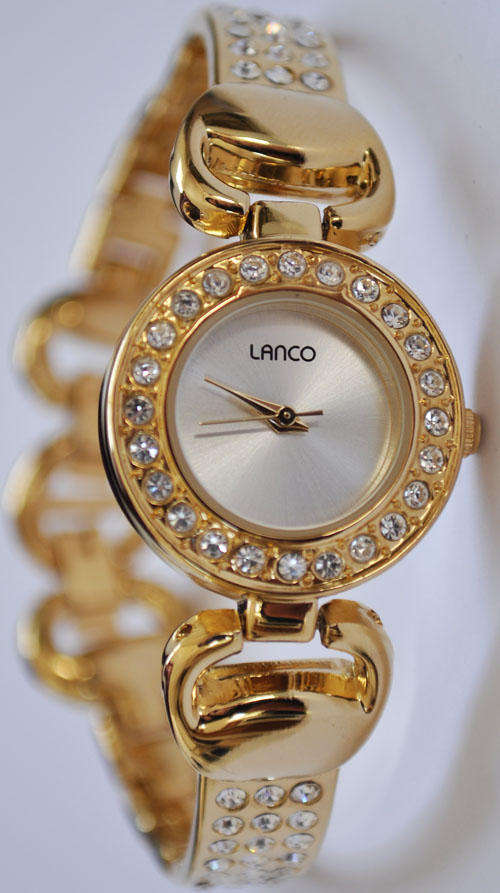 BRAND NEW LANCO Ladies Gold Stainless Steel Watch with Crystals 1656488*STUNNING*