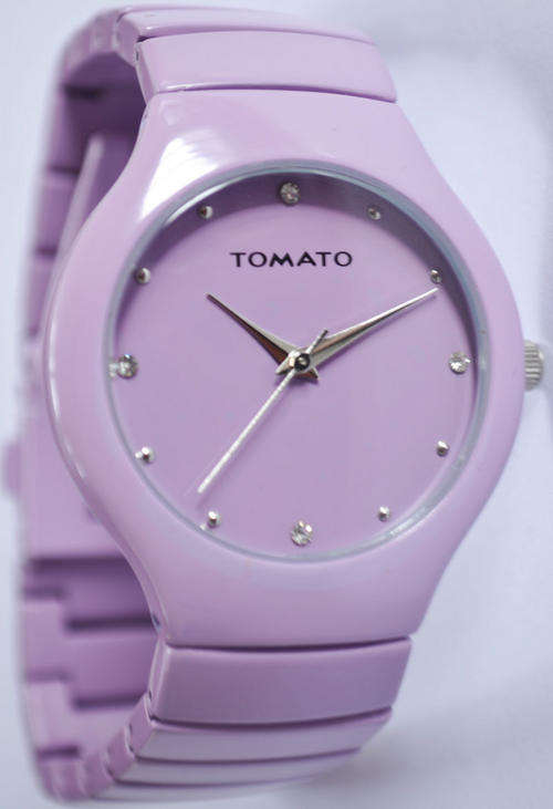 BRAND NEW TOMATO LADIES PURPLE IP WATCH ROUND BLACK DIAL WITH STONES T639114 **BEAUTIFUL WATCH**
