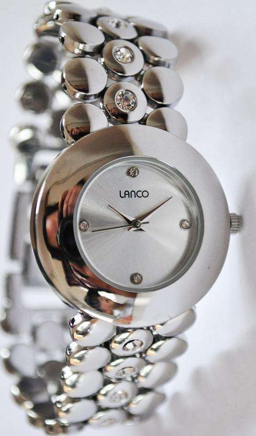 BRAND NEW Magnificent Lanco Silver Watch, Round Crystal Pendant Necklace and Earrings *STUNNING SET*