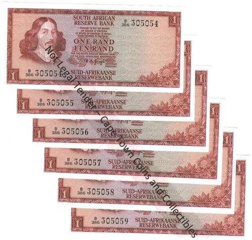 SA R1 De Jongh(x6) aUNC in sequence - as per scan