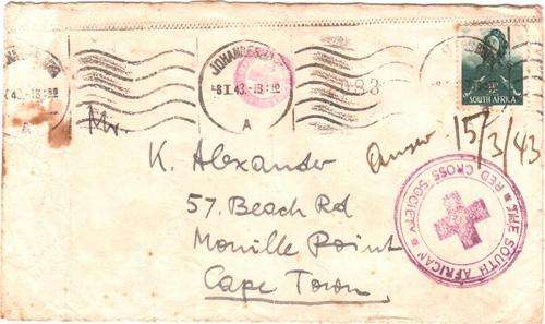 Postal History - Envelope 'Red Cross Society' JHB to CT 1943