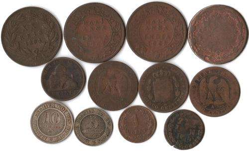 CRAZY R1 START - Lot of 12 very old coins 1818 to 1884 - one day only!!!