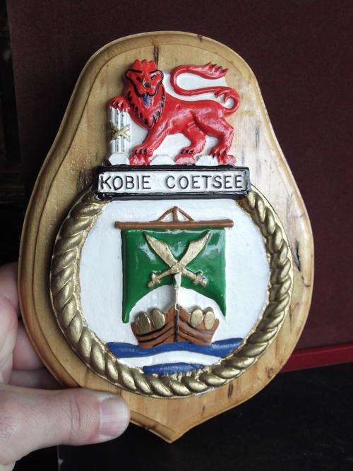 SA Navy, Kobie Coetsee ships plaque, plaster of paris - as per photo