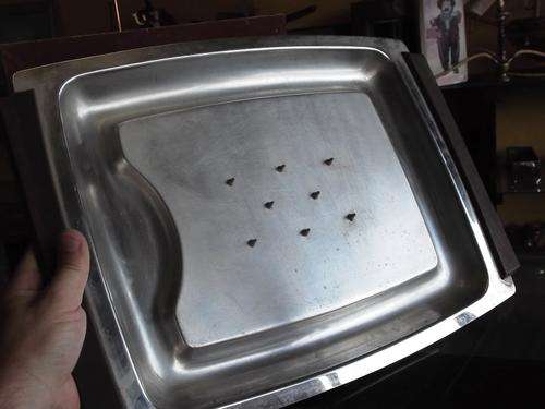 Old stainless steel carving tray, made in Hong Kong - as per photos