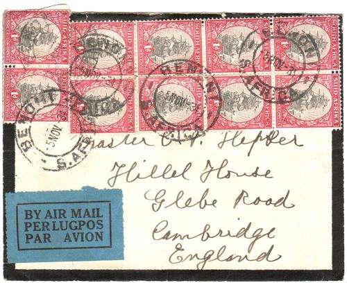 Postal History - South African Airmail cover