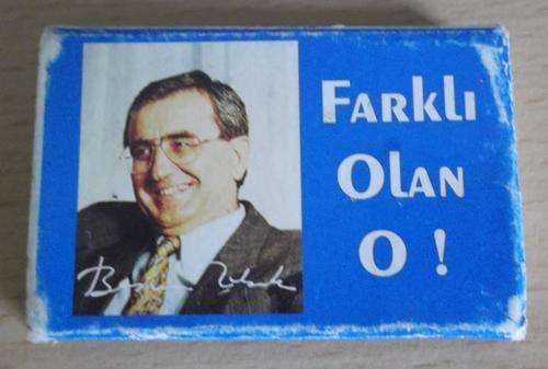 Rare matchbook advertising Besim Tibuk and the greatly unsuccesful Turkish Liberal Democratic Party