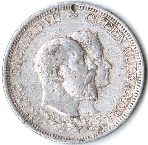 Large aluminium Edward & Alexandra coronation medallion 1902 - as per scans