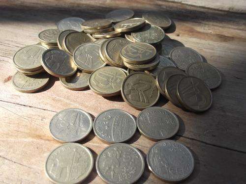 Spain 5 Pesetas 1990's, 51 coins - bid per coin
