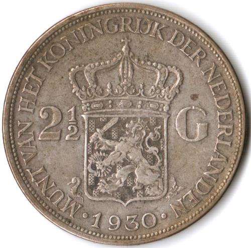 Netherlands 2 1/2 Gulden 1930, silver Crown-size coin