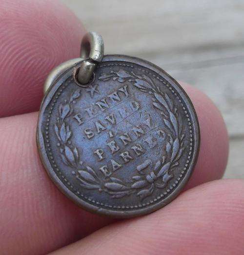 USA Civil War token, Benjamin Franklin 'Penny saved is a Penny earned' pendant