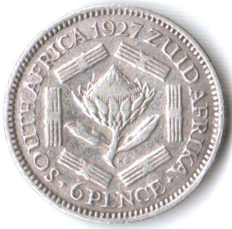 SA Union 6d (Sixpence) 1927 - Good detail