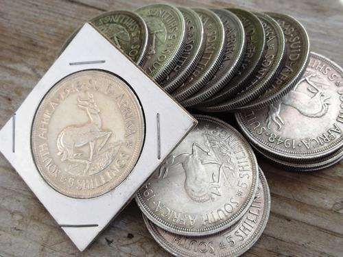 SA Union 5/- Crown(x17) 80% silver - investment in silver - bid per coin