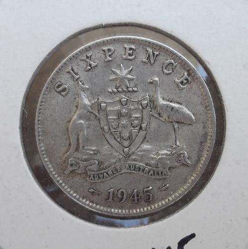 Australia 6 Pence 1945 - good condition