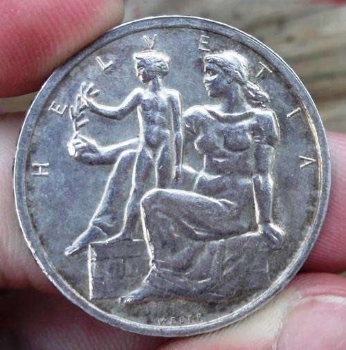 Switzerland 5 Francs 1948 silver - only 500,400 minted