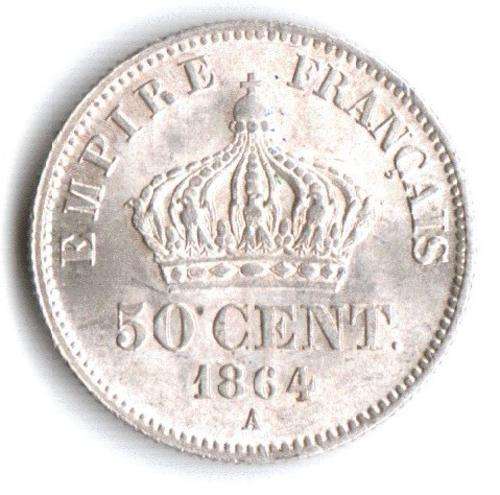 France silver 50 Centimes 1864A excellent, looks unused