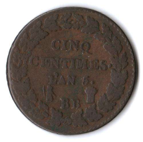 France 5 Centimes L`an 5 BB (1796-1797)