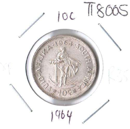 1964 silver 10 cent