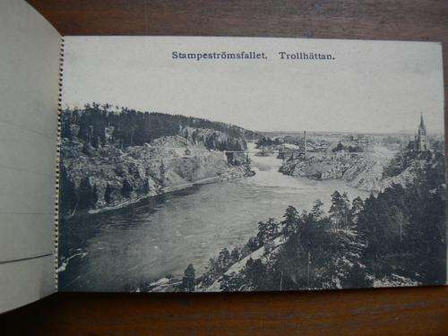 Booklet of 7 unused postcards of Swedish town Trollhattan - early 1900s