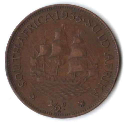 SA Union Half Penny 1935 high grade