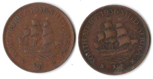 1936 SA Union Half Penny (x2)