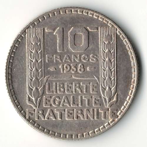 1938 France 10 Francs *silver