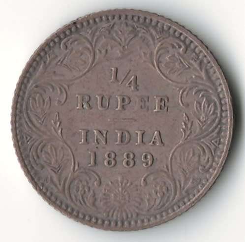 1889 India 1/4 Rupee *silver