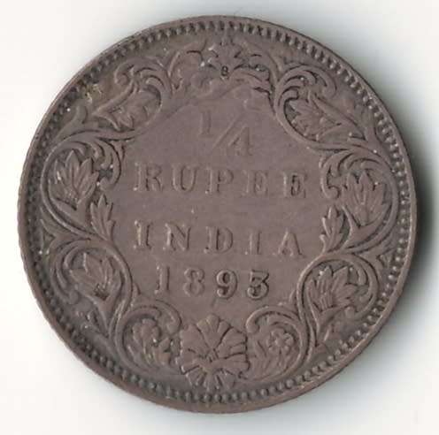 1893 India 1/4 Rupee *silver