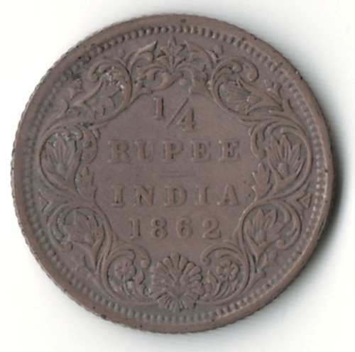 1862 India 1/4 Rupee *silver
