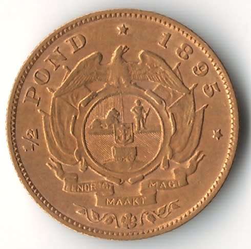1895 ZAR gold Halfpond