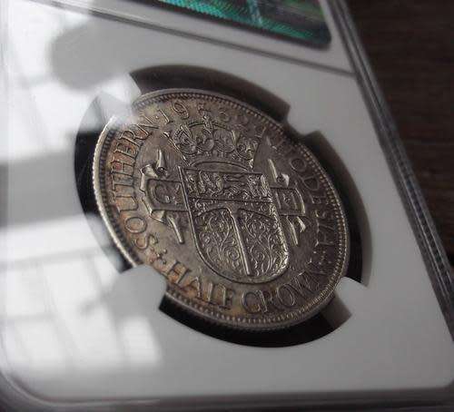 1932 Southern Rhodesia Half Crown NGC AU50