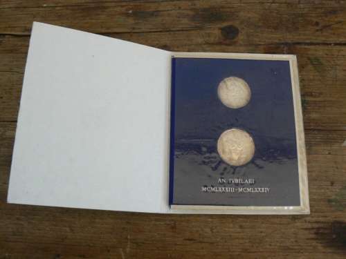 Vatican official silver mint set 1983-1984 500 & 1000 Lire - Holy Year