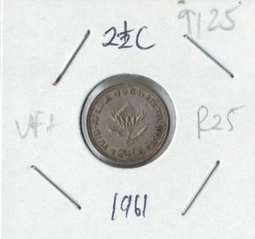 1961 silver 2 1/2 cent