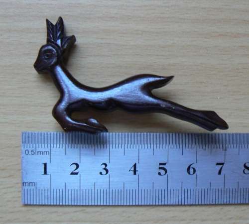 Vintage Springbok wooden brooch