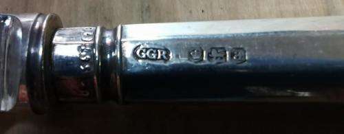 Fruit knives with sterling silver handles, circa 1918